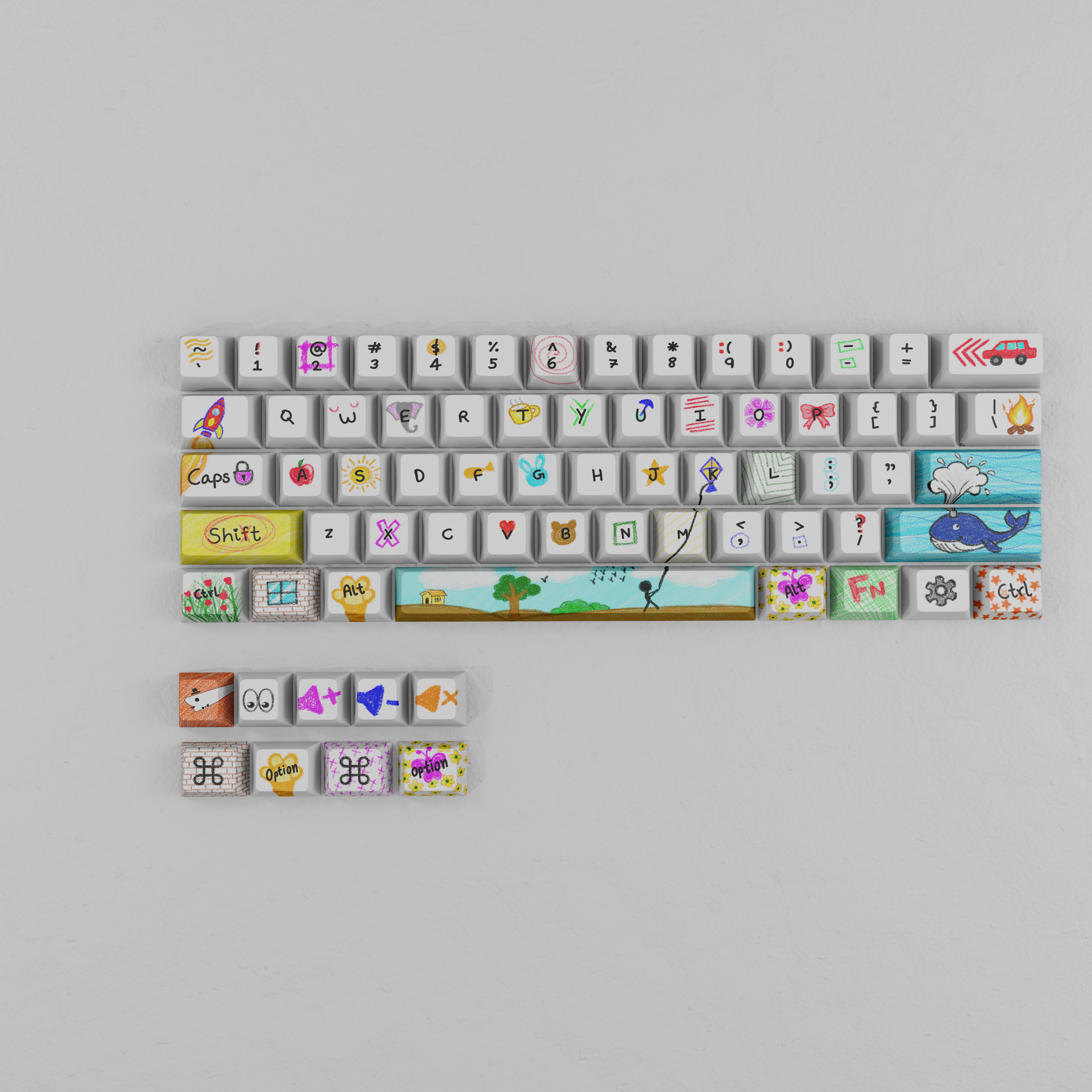 Crayon Chaos - Custom Keycaps set