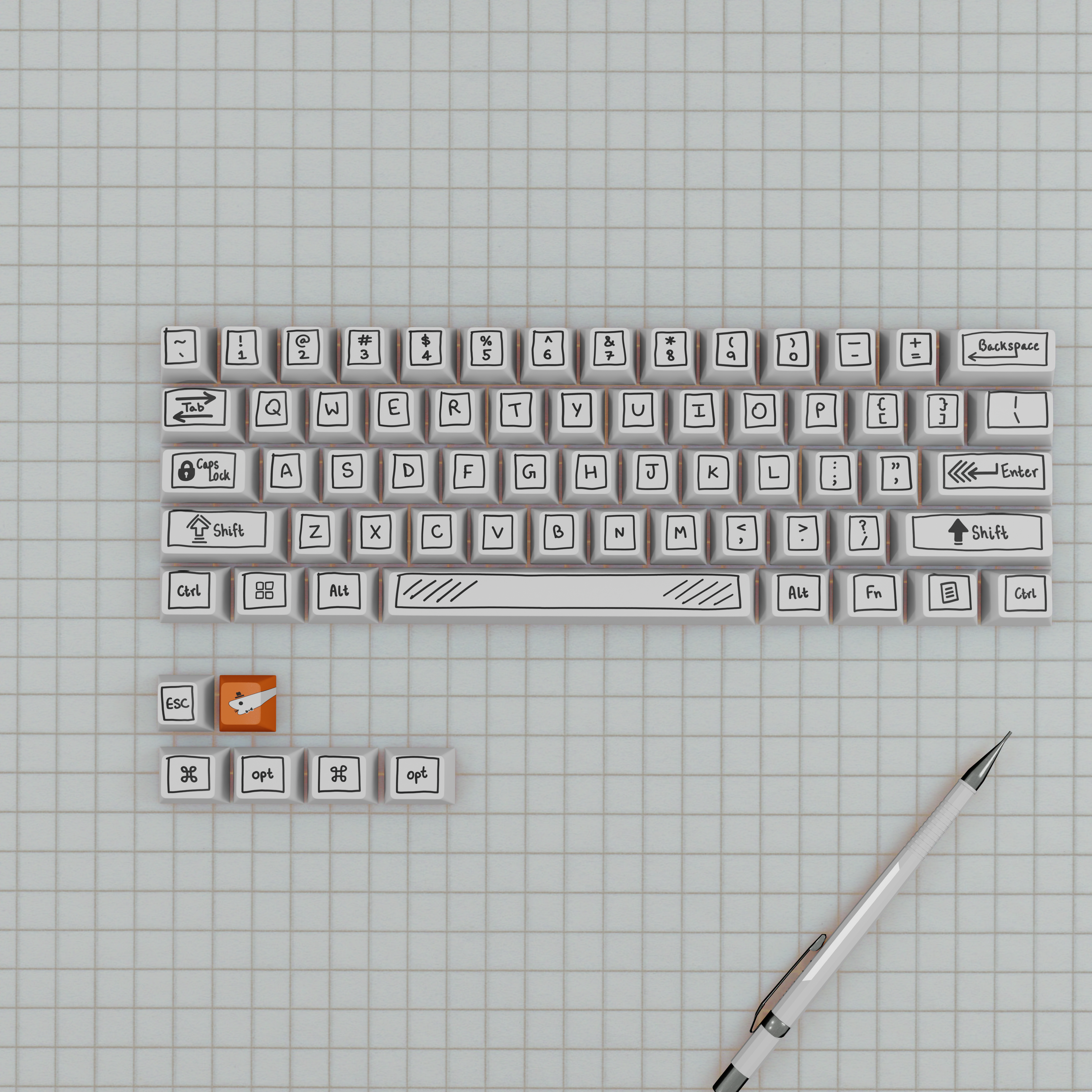 Notebook Doodles - Custom Keycaps set