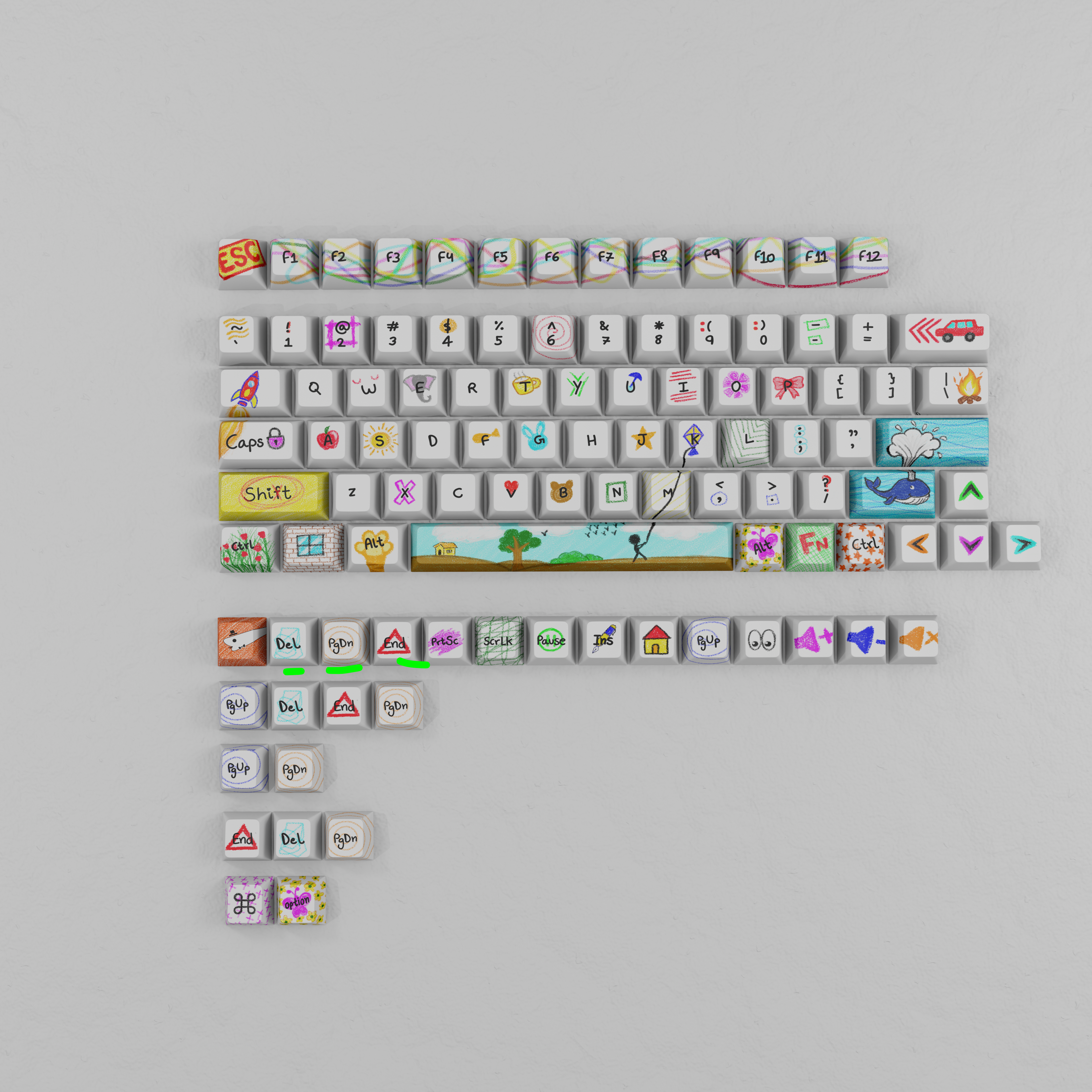 Crayon Chaos - Custom Keycaps set