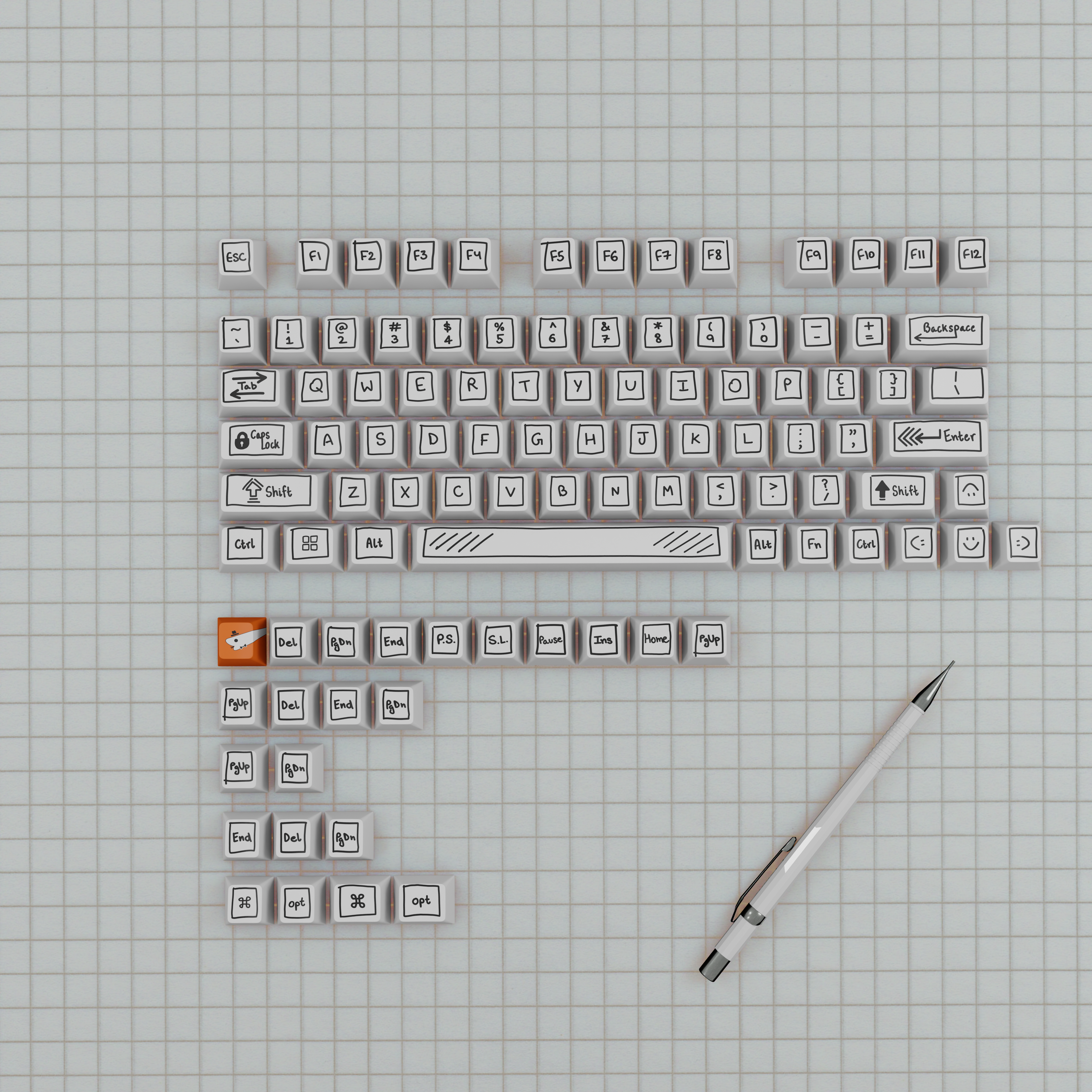 Notebook Doodles - Custom Keycaps set