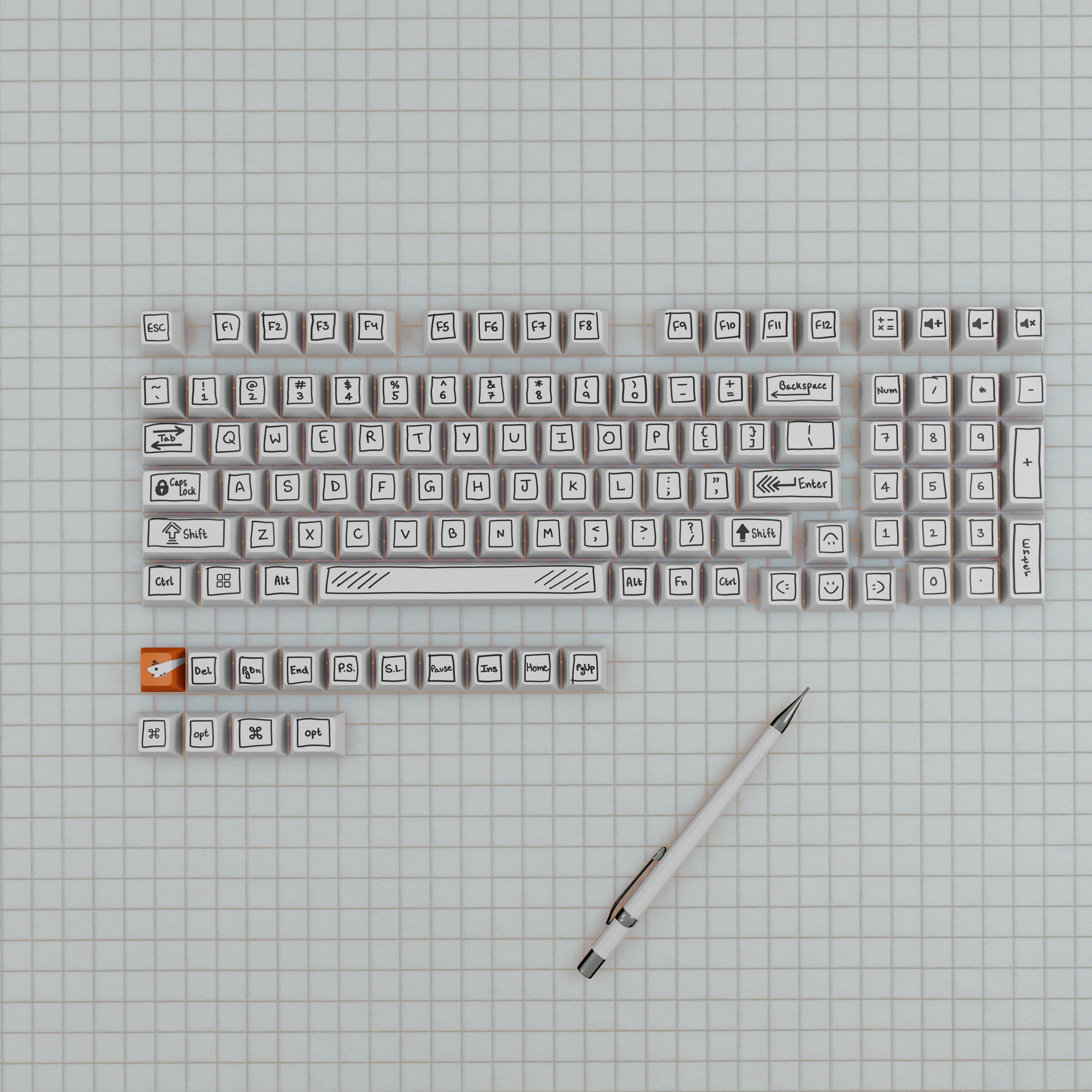 Notebook Doodles - Custom Keycaps set