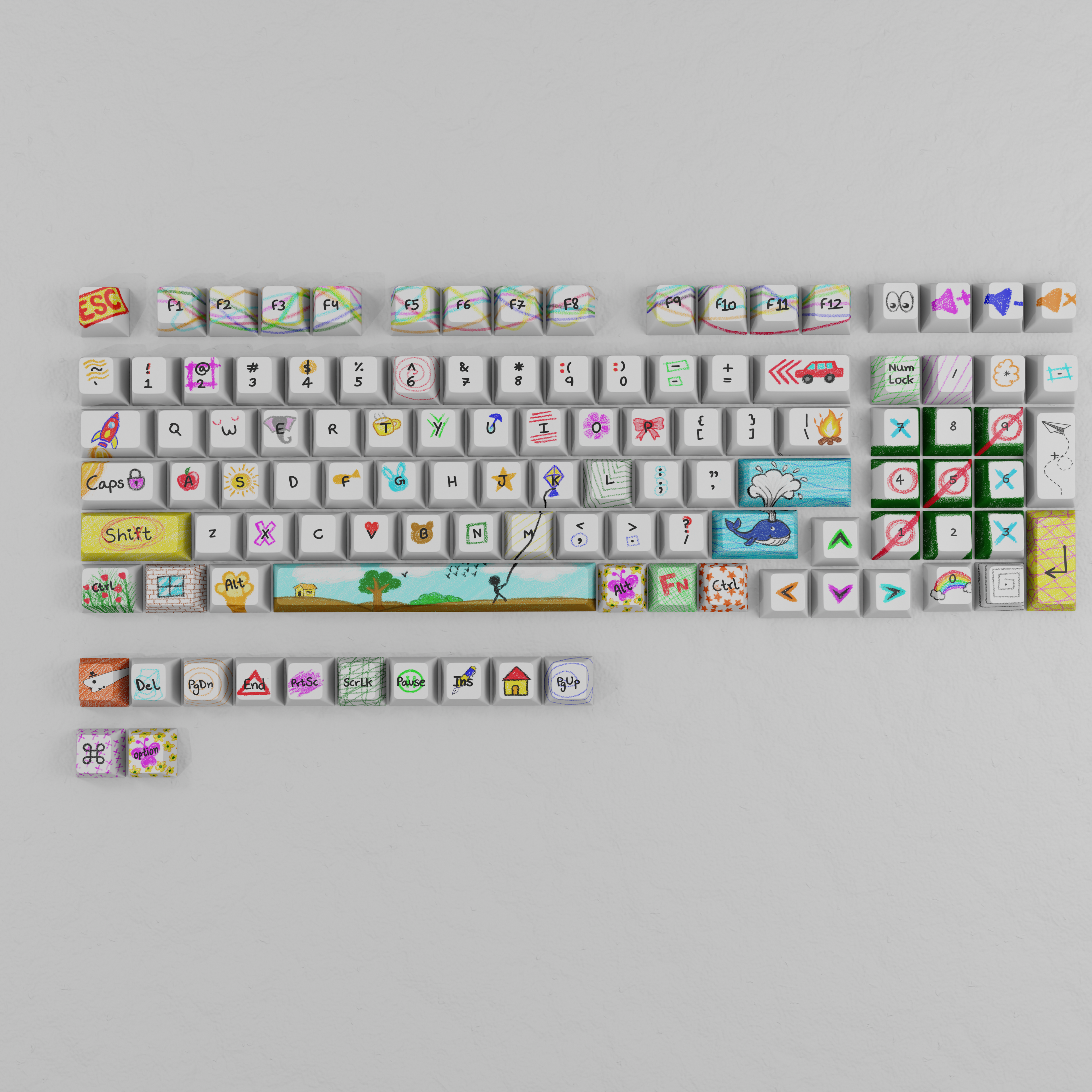 Crayon Chaos - Custom Keycaps set