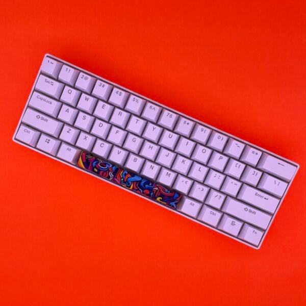 Colored Graffiti SpaceBar | Custom PBT keycaps for Mechanical keyboard | 6.25u OEM-Profile - Image 3