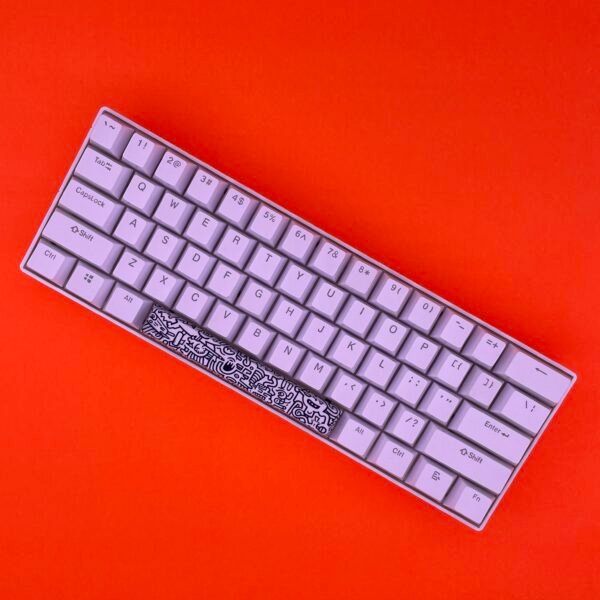 Black & White Doodle SpaceBar | Custom PBT keycaps for Mechanical keyboard | 6.25u OEM-Profile - Image 3